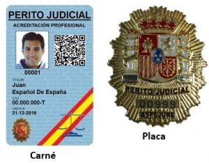 carnet y placa perito judicial